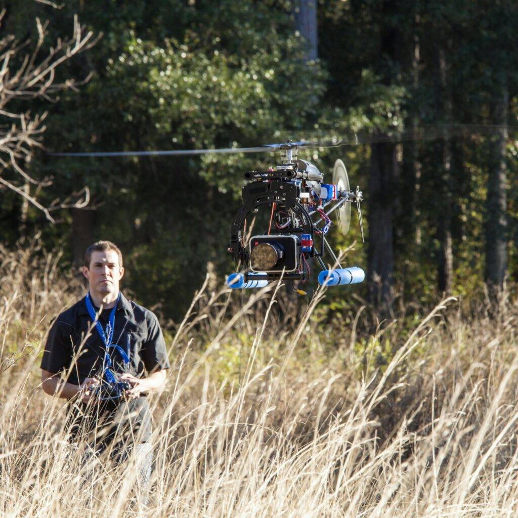 uav helicopter with video camera